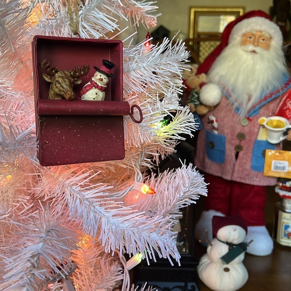❤️ Vintage Snowman Reindeer Christmas Ornament
